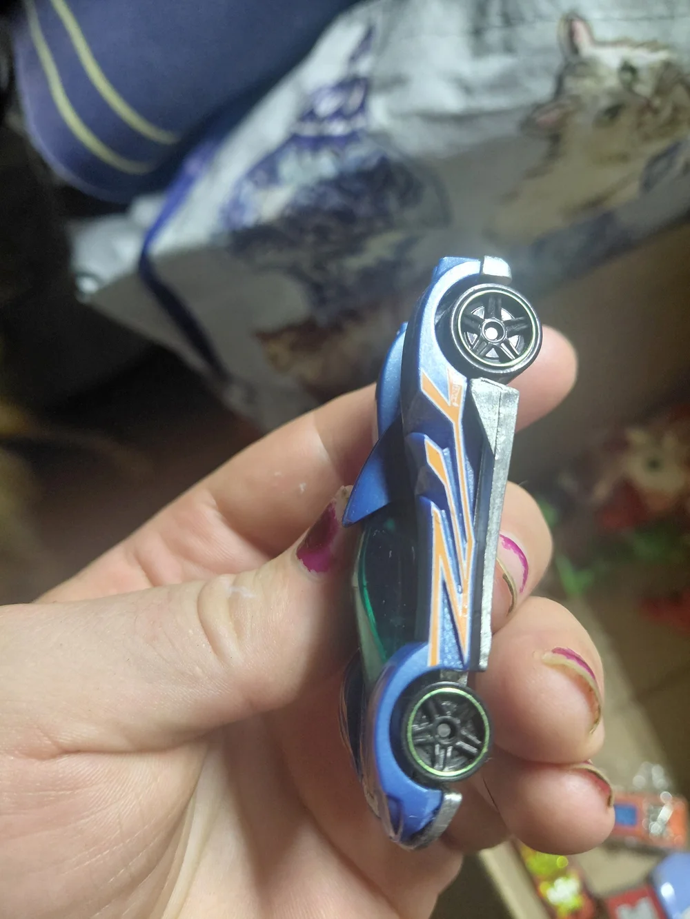 blue Hot Wheels Teegray toy car, likely from a 2018 multi-pack release.